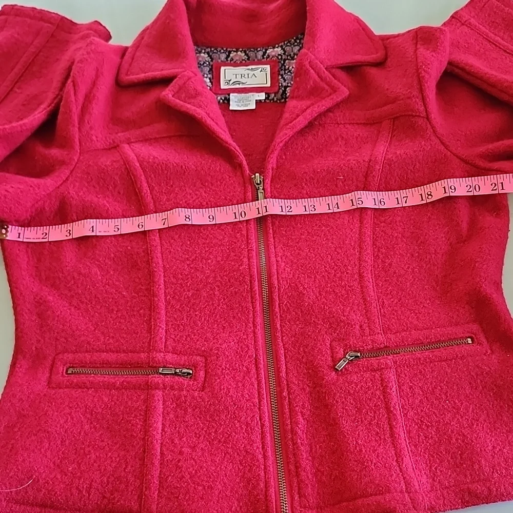 Tria 100% Boiled Wool Classic Chic Corpcore Jacket‎ Size Large